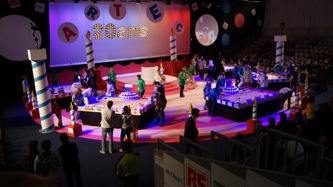 During competition in robotics EUROBOT, France.