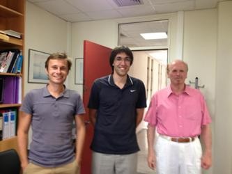 A.Safin at a seminar of scientific PPM-group (From left to right: A.Basharin, A.Safin, Eleftherios Economou)