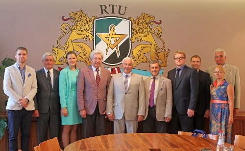 213. Meeting at Riga Technical University (MPEI Rector N. Rogalev and RTU Rector Leonids Ribickis in the middle)