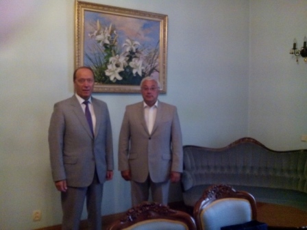 215. MPEI Rector N. Rogalev with Ambassador Extraordinary and Plenipotentiary of the Russian Federation in Republic of Latvia Aleksandrs Vesnakovs