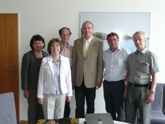 64. Vice-Rector of HTWG Konstanz Gunter Voigt (in the center) and the Head of International Department Klemens Blass with the MPEI teachers: Irina Nikitina, Irinf Ilina, Sergey Fedorovich and Vadim Prokhorov