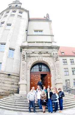 81. MPEI students delegation near the main building of Wroclaw Polytechnic